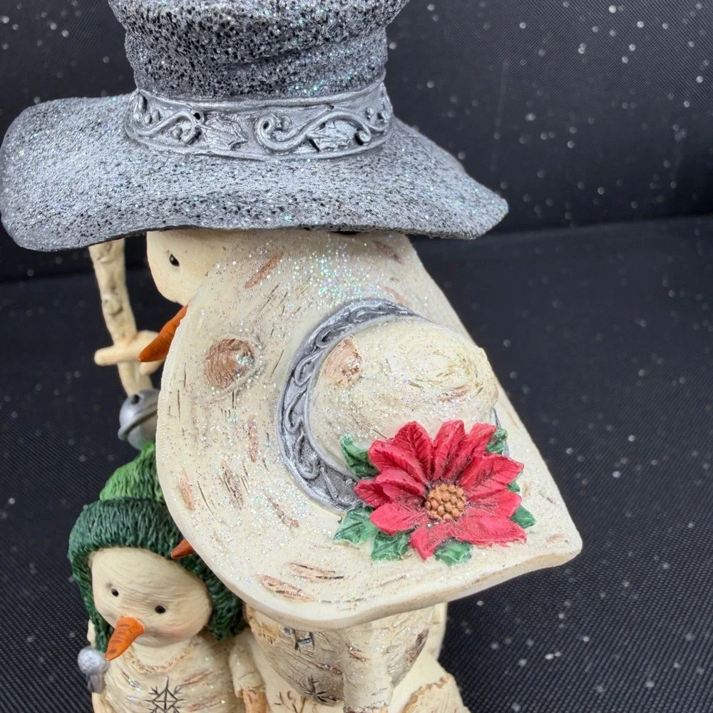 Birch Hearts Family Love Snowman Figurine Barbara McDonald Pavilion Gift 81013